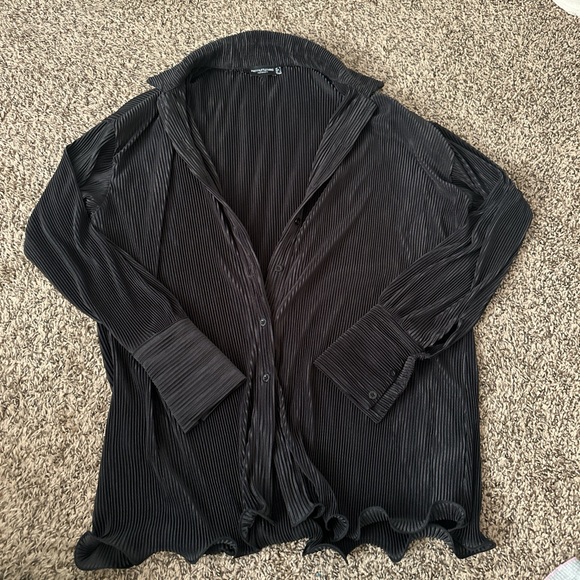 Black slinky button down dress - Picture 2 of 2